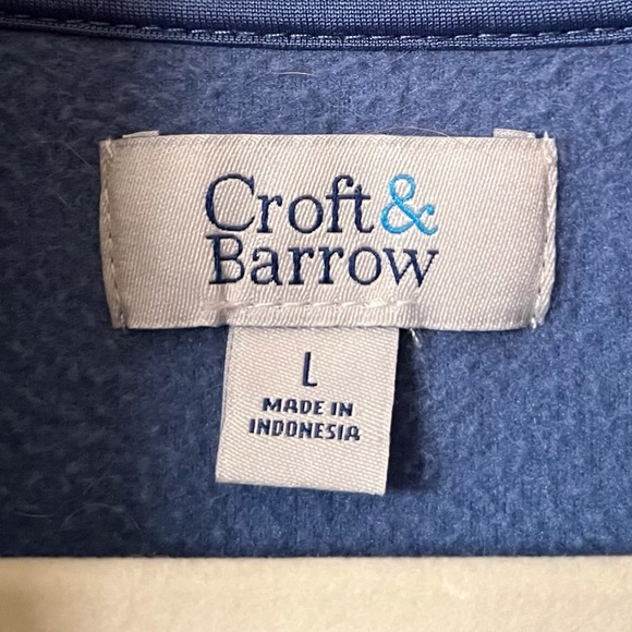 Croft & Barrow Blue Fleece 1/4 Zip Pullover - Picture 2 of 4